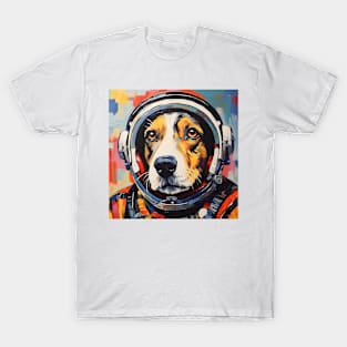 Dog Astronaut Oil Painting T-Shirt